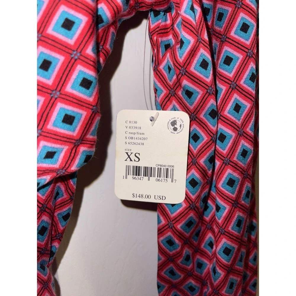 Free People It Takes Two Mini Dress Women Size XS Open Back Wrap Skater Pink Red